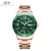 carnival brand luxury gold automatic watch men fashion mechanical wristwatch luminous waterproof diving clock relogio masculino