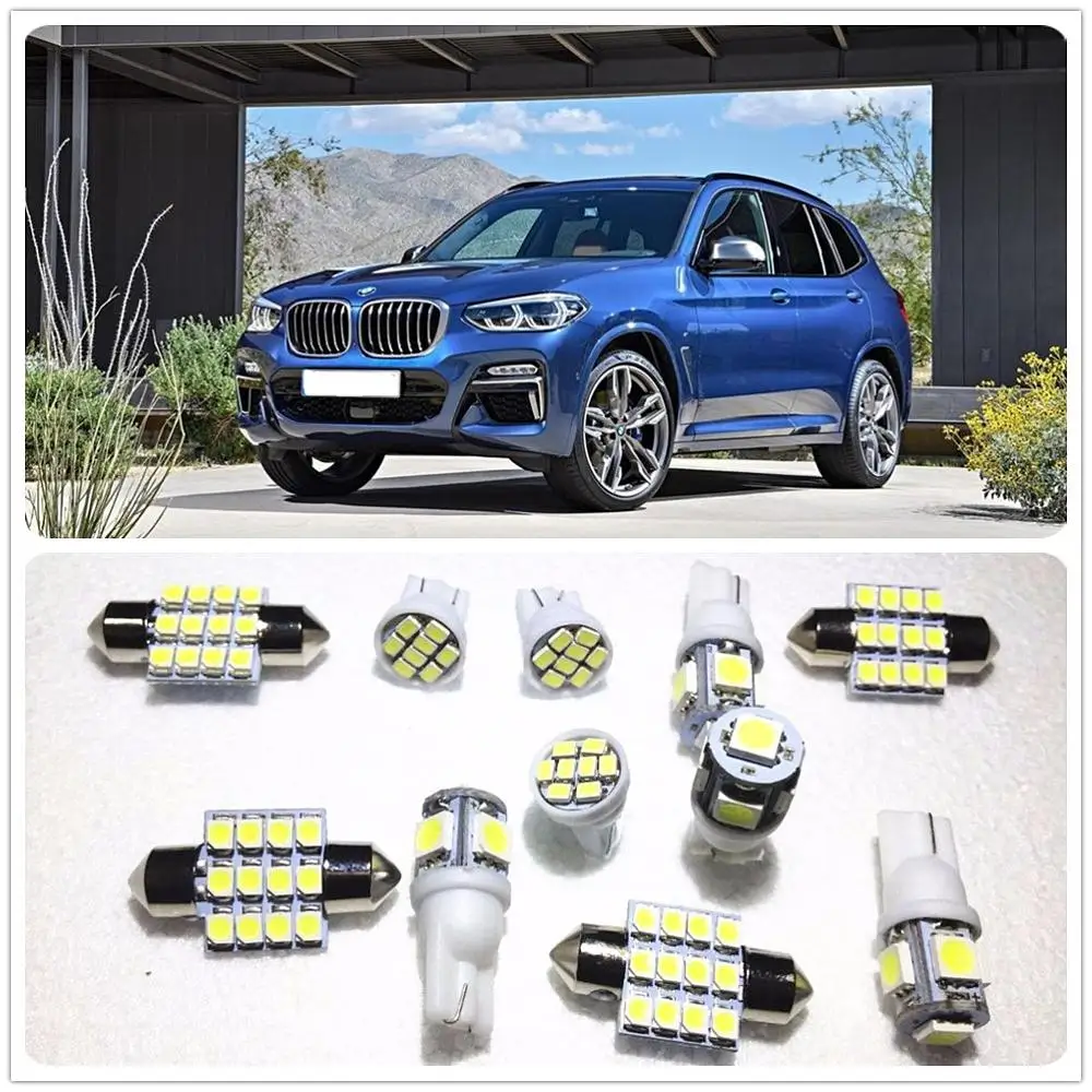 11 комплектов белых светодиодных ламп посылка купольная карта для BMW X1 X2 X3 X4 X5 X6 M3 M4