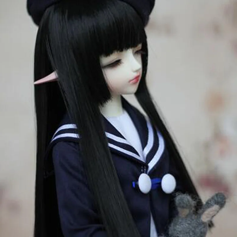 Парик для шарнирных волос черный 1/3 1/4 1/6 1/8|1/6 bjd wig|bjd wig1/6 |
