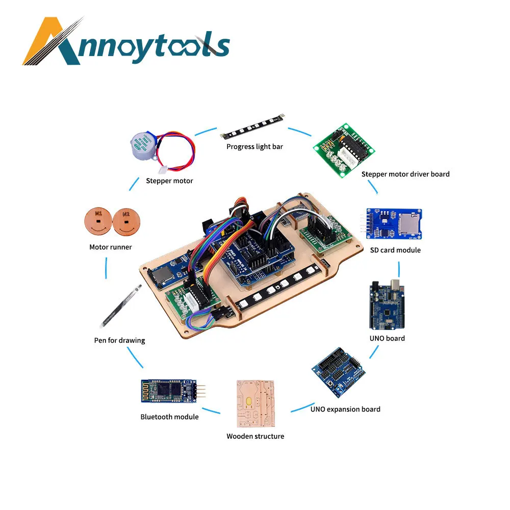 Рисовальный робот Arduino для рисования на стену Набор творчества с кабельным