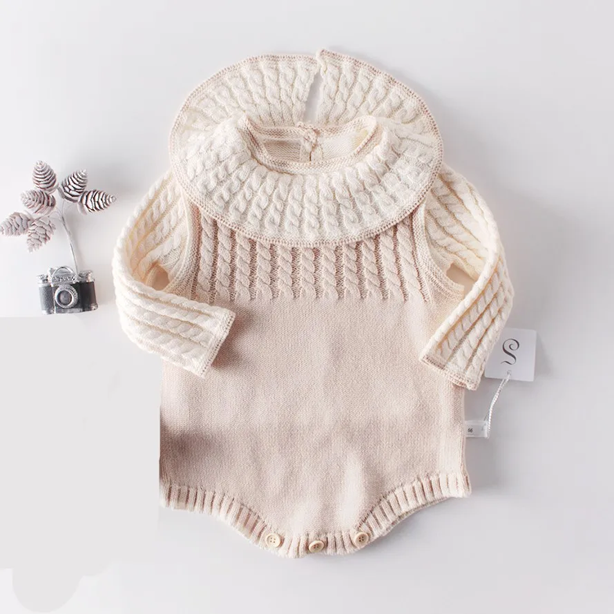 Осенний хлопковый Детский свитер + шерстяной комбинезон для малышей 3 6 9 12 18 24