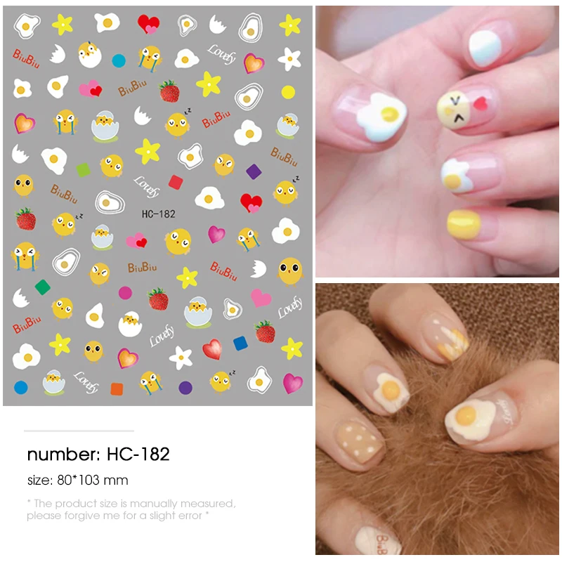 HC182 HNUIX, новинка, 3d наклейки для ногтей, цветы, мотивы, лак для ногтей деколь декорации, дизайн ногтей, наклейки для ногтей - Цвет: HC182
