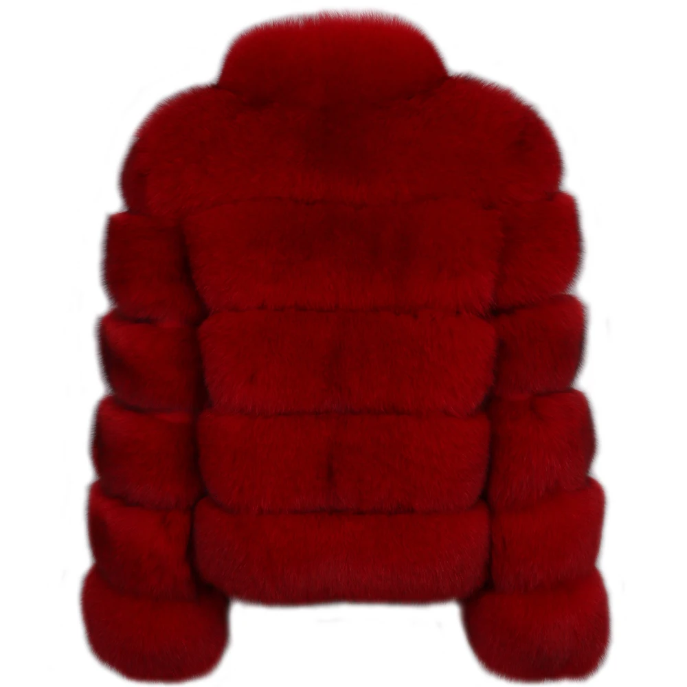 Женская куртка из натурального меха Лисьего с длинным рукавом и