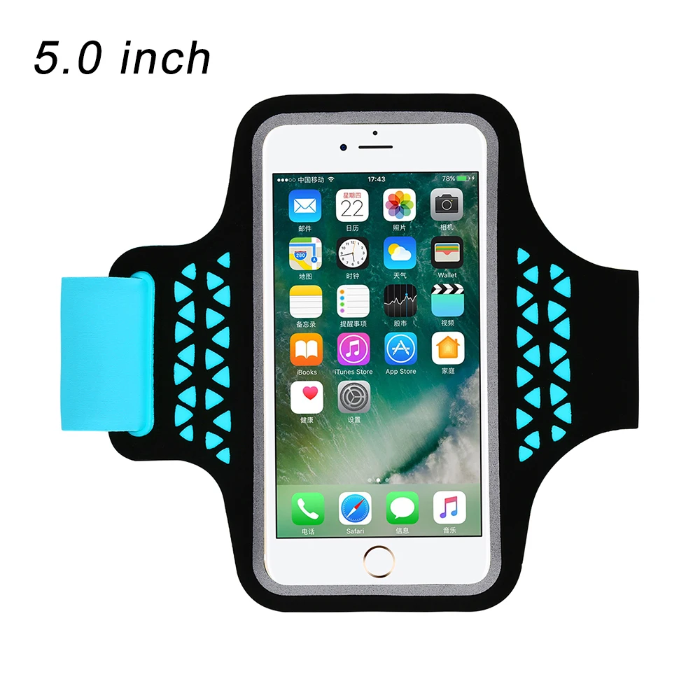 Blue M Size Спортивный чехол для бега на руку для iPhone 11 Pro XS Max X XR 7 8 6 6S Plus samsung Galaxy S10 S9 S8 Xiaomi чехол для телефона с сенсорным экраном - Цвет: Blue M Size
