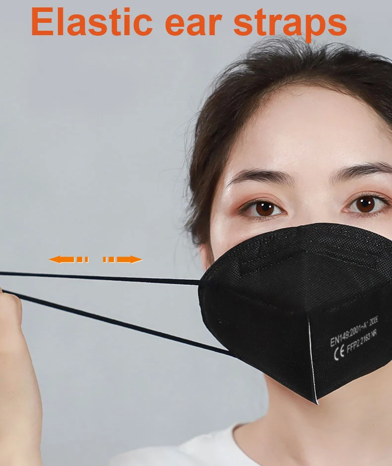Маска для лица черная маска kn95 маска для рта ffp2 маски многоразовые 5-слойные фильтры защитная маска fpp2 маски