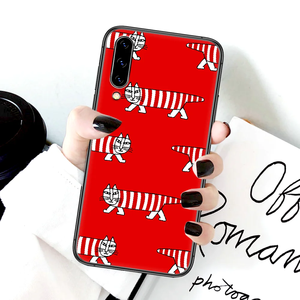 

Cute Cat Lisa Larson Phone Case For Samsung Galaxy A 3 5 7 8 10 20 20E 21S 30 30S 40 50 51 70 71 black Back 3D Bumper Tpu Cover