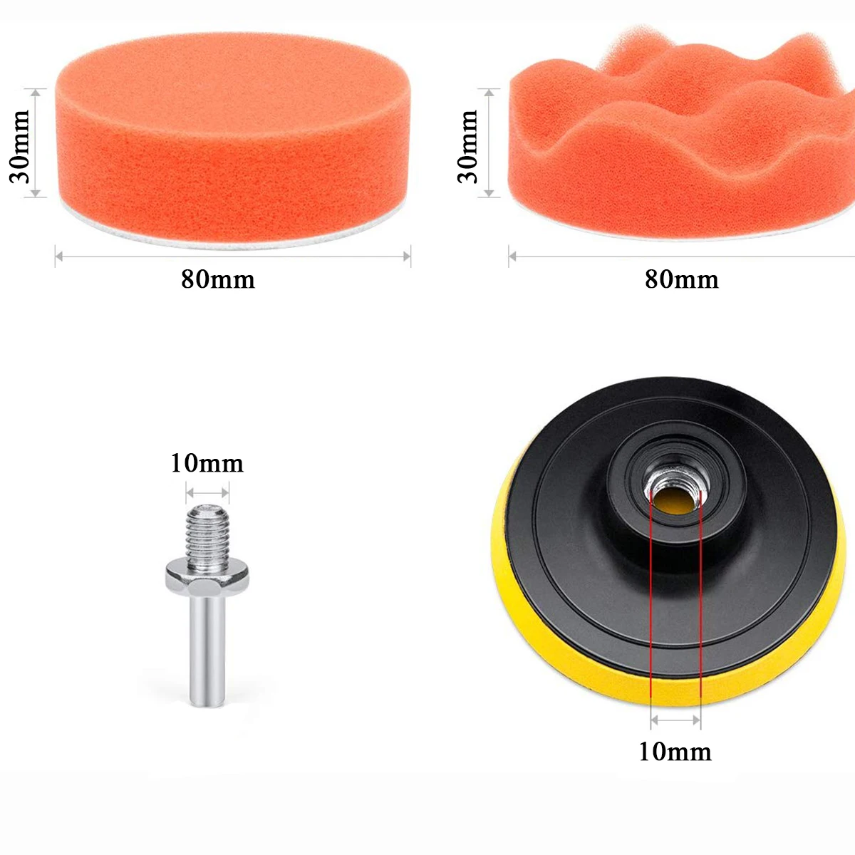 

3 Inch 22PCS Car Foam Drill Polishing Pad Kit Polishing Pads Sponge Buff Pads Set Kit with M10 Drill Adapter for Car Polisher