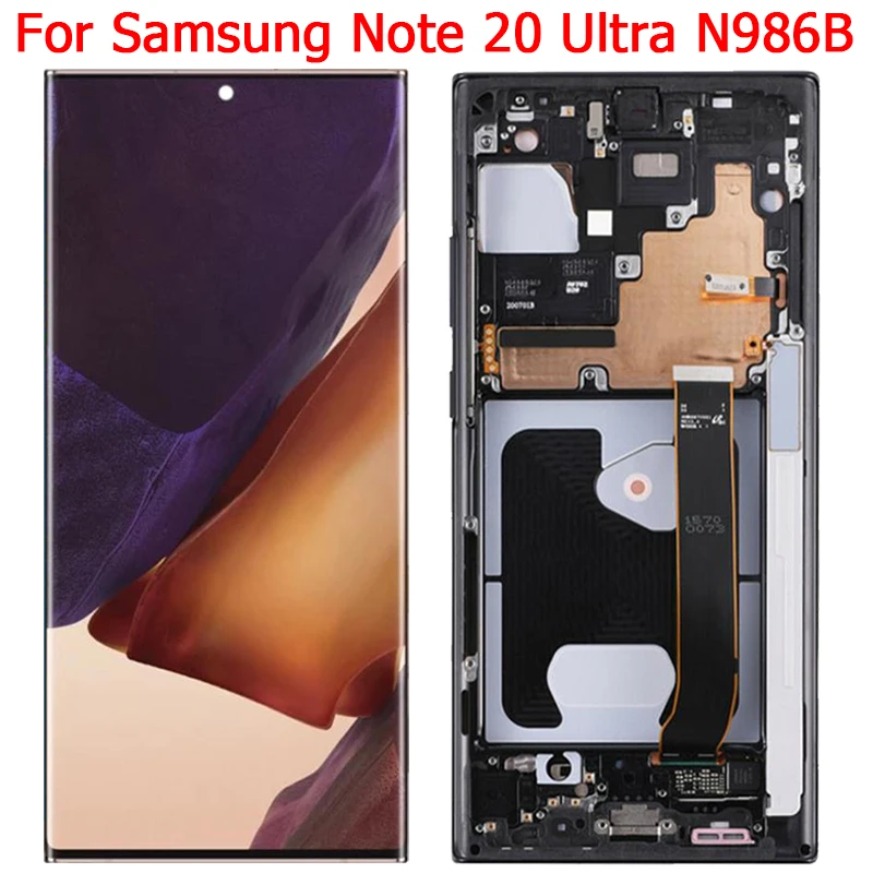 Оригинальный дисплей N986B для Samsung Galaxy Note 20 Ultra с рамкой 6 9 дюйма Note20 SM-N986F ЖК-панель