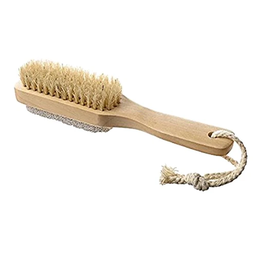 

Natural wild boar brush shower brush pumice foot bath wood color