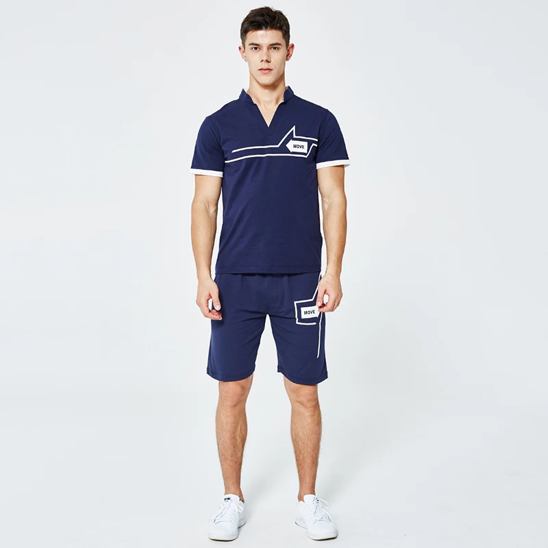 Мужской спортивный костюм BROWON хлопковая футболка с коротким рукавом и шорты
