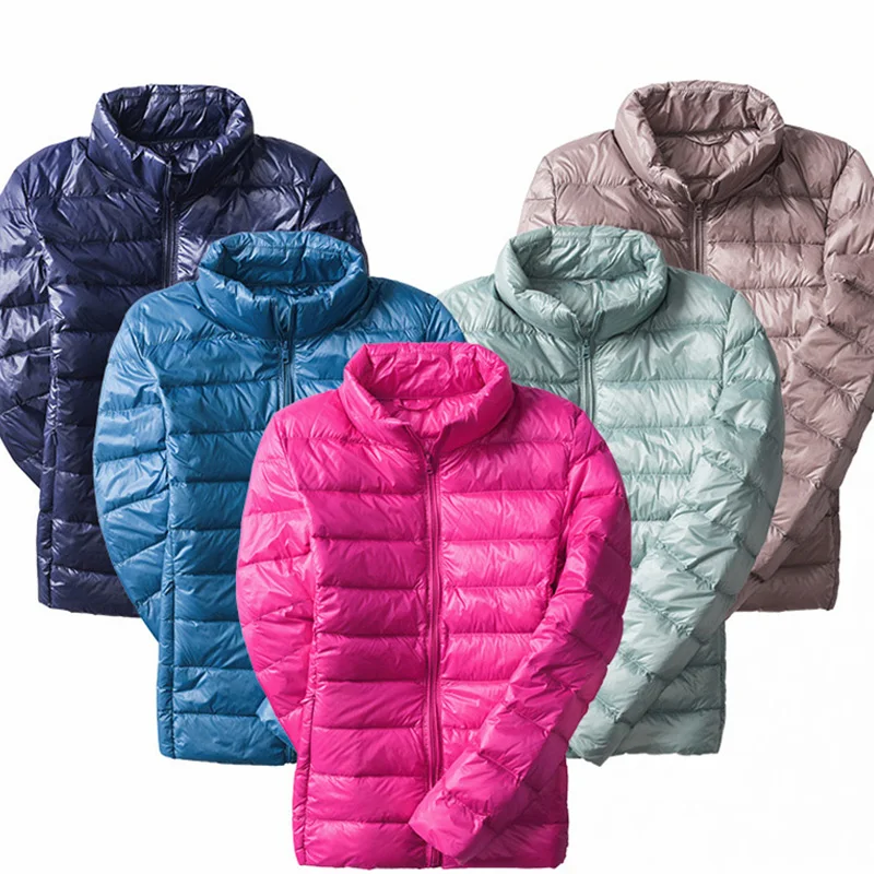 

2021 Spring Autumn Duck Down Jacket Women Ultra Light Slim short Down Jacket Feather Jacket Women's Overcoat Coats