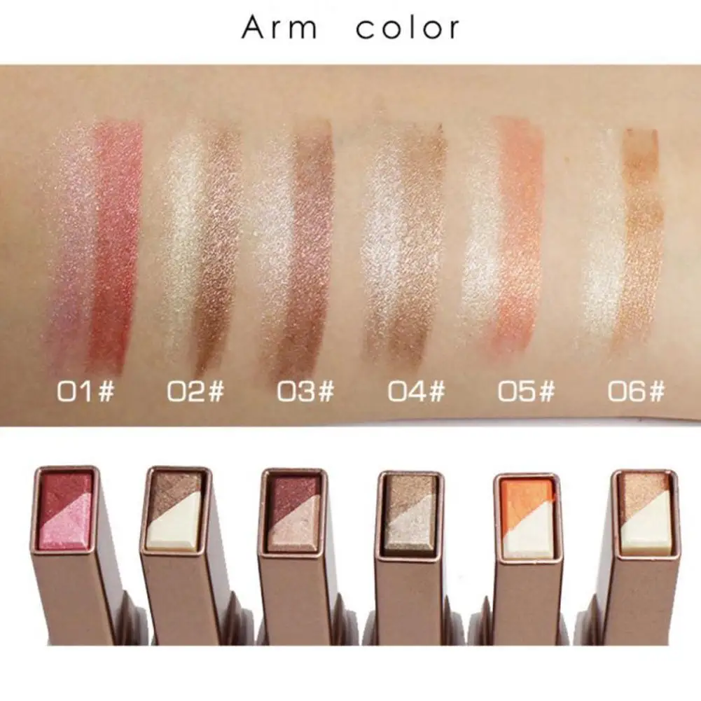 

Two-color Eye Shadow Stick Long Lasting Eyeshadow Palette Waterproof Eye Makeup Cosmetics Easy Use Lazy Eye Shadow For Beginners