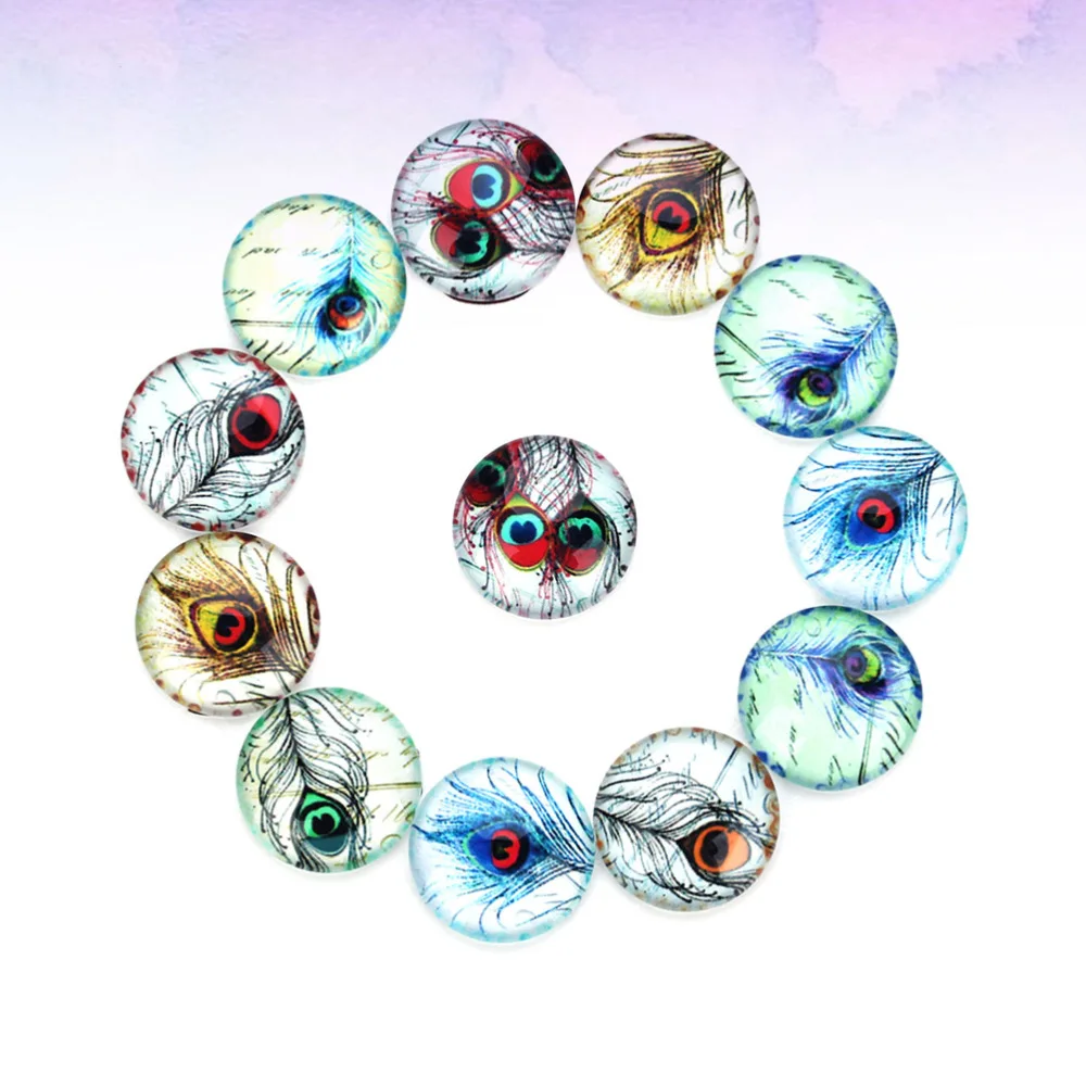 

1 Bag 20pcs Glass Interface Patch DIY Jewelry Accessories Pattern Glass Patch Jewelry Making Material for DIY Jewelry Crafts Mak