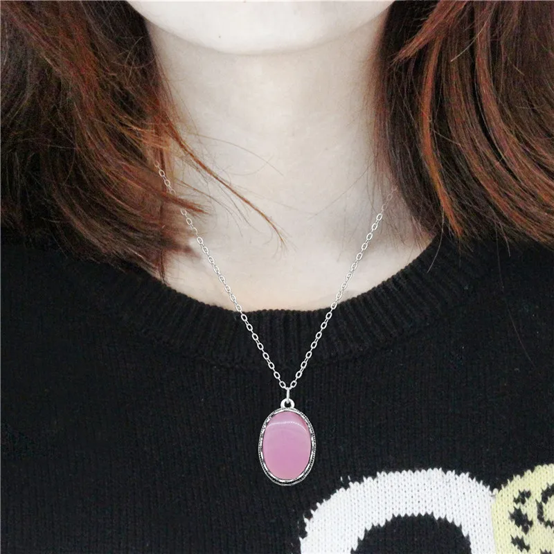 Anstory овальный опал комплект ювелирных изделий Цепочки и ожерелья Серьги Кольца