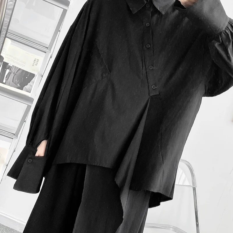 S-6XL! Асимметричная дизайнерская мужская рубашка с длинными рукавами | Мужская