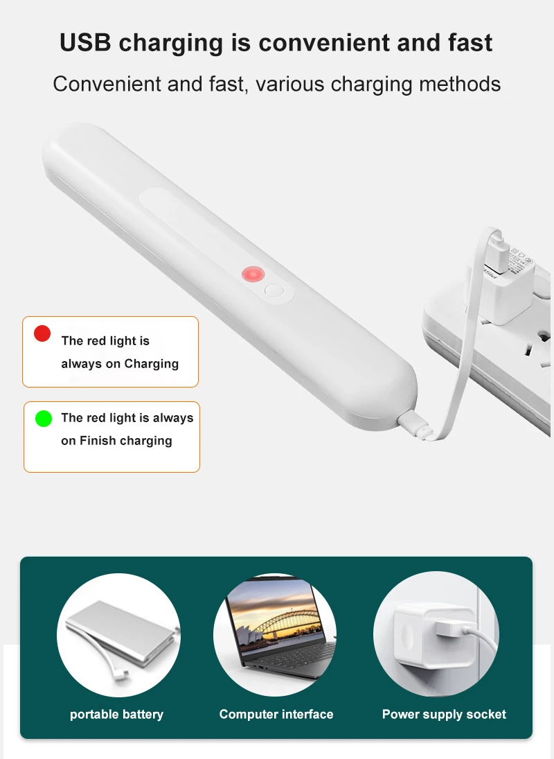 Светодиодный светильник с USB-зарядкой и датчиком движения 18 см/30 см | Электроника