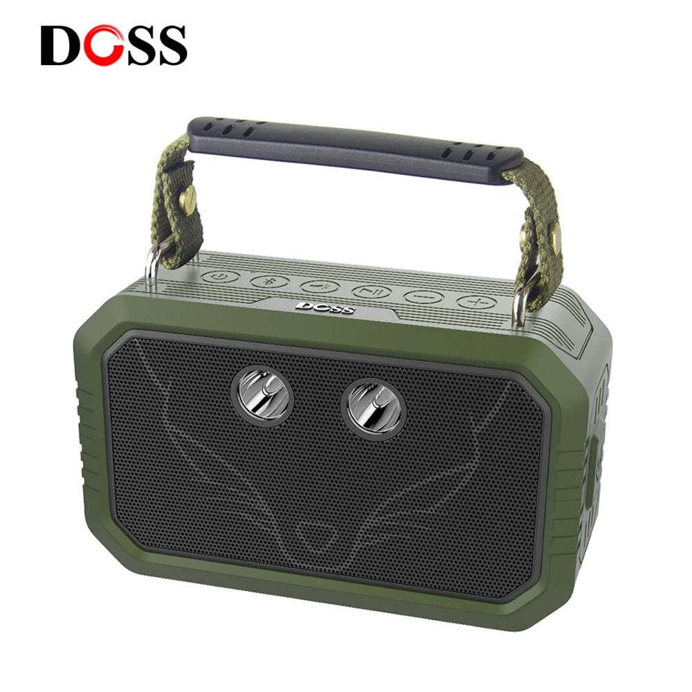 DOSS Traveler Bluetooth Speakers Portable Outdoor Sound Bar IPX6 Waterproof Stereo Bass Wireless Music Box with Flash Led Light