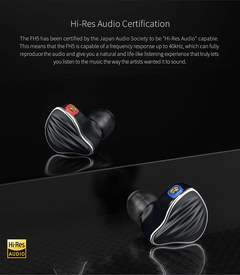 FiiO FH5 Quad Driver Hybrid HIFI наушники-вкладыши мониторы наушники с Ноулз сбалансированная арматура драйверы съемный кабель MMCX