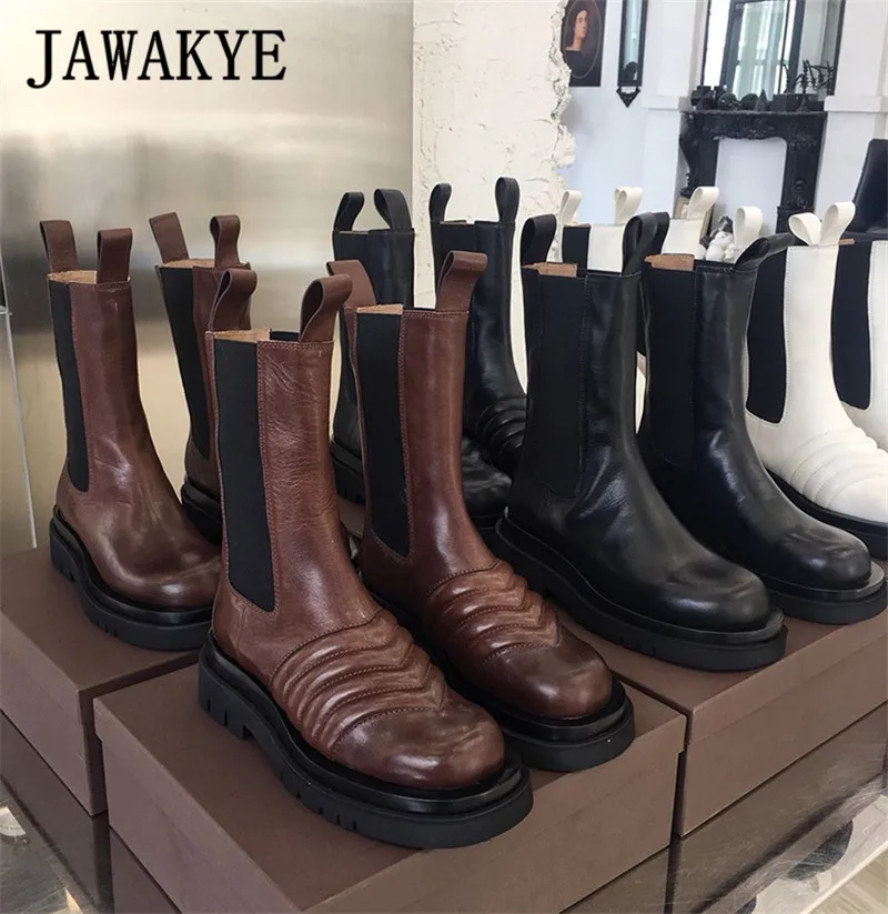 Ботинки Челси женские с узором в виде волн|Женские полусапожки| |