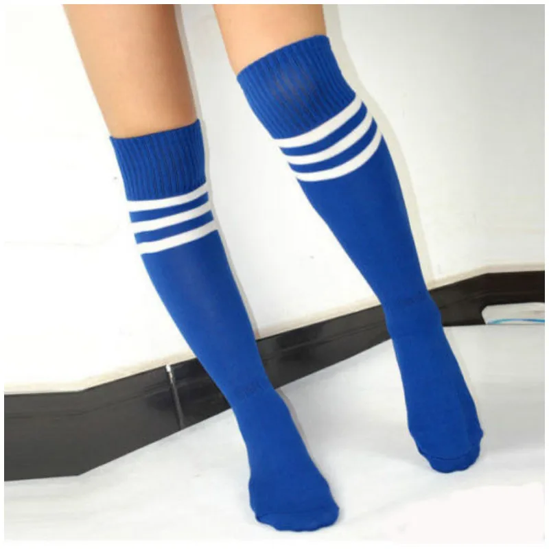 Унисекс взрослые полосатые футбольные бейсбольные чулки утолщенные выше колена