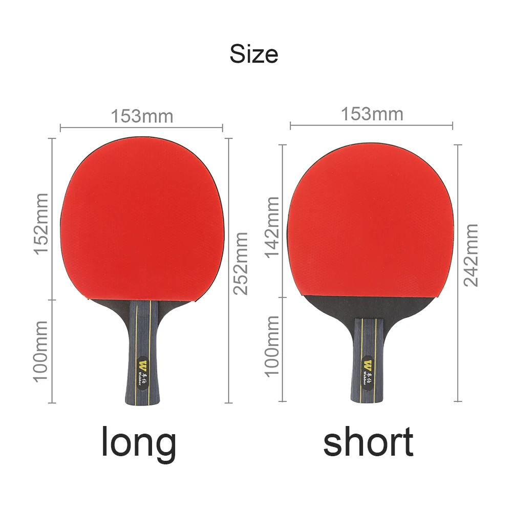

3 Star 2PCS Ping Pong Paddle Racket High Quality Long Short Handle Table Tennis Training Fitness Amateur Beginner Practice