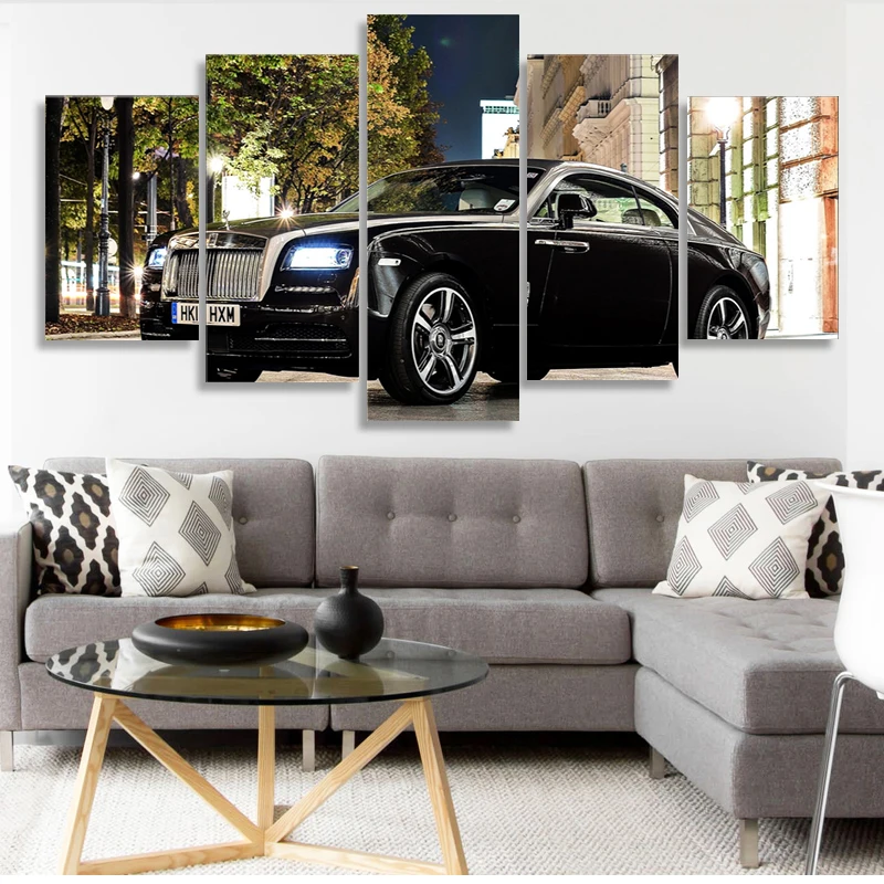 

Home Decor Luxury Cars Sports Cars Rolls Royce Wraith 5 Pcs Poster Office Artwork Wall Art Picture Print Cuadros Decoracion