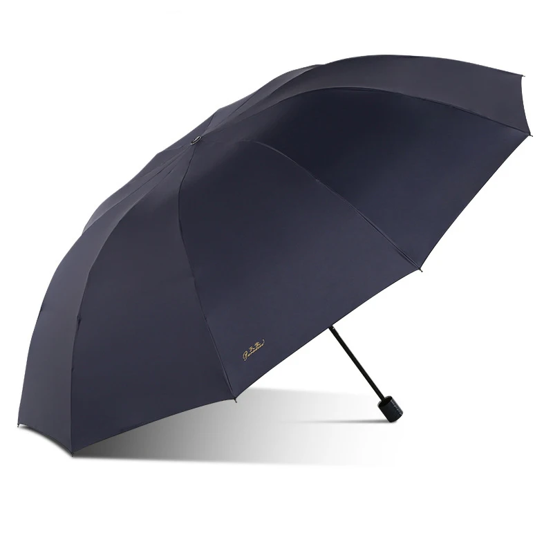 130cm Oversized 3-folding Umbrella Rain Women 3Fold Wind Resistant Manual Men Business Umbrellas Female Parasol | Дом и сад