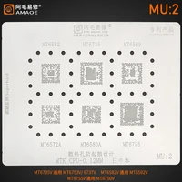 amaoe mu2 bga reballing stencil for mt6572a mt6580a mt6755 mt6582 mt6735 mt6589 mtk mt cpu chip ic tin plant net steel mesh