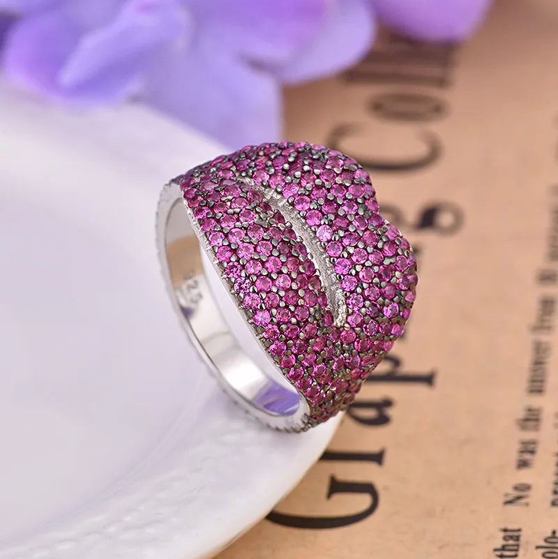 

New Arrival Sexy Red Lip Rings For Women Fashion Jewelry Luxury Zirconia Mouth Party Ring Jewelry Zk30