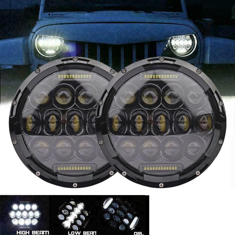 Круглый светодиодный прожектор для Lada Niva 7 дюймов проекционные фары Jeep Wrangler JK TL LJ