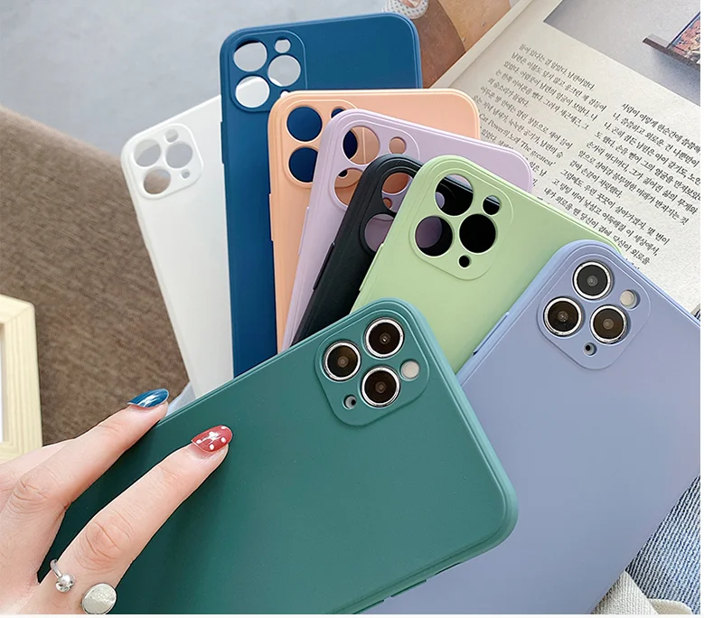 

Cute Matte Solid Candy Phone Case for Iphone 12 Pro Max 12Mini Silicone Case for Iphone 11 pro Max x Xr 7 6s 8 Plus Soft Cover