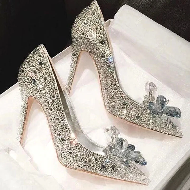 

Crystal shoes women's high heels 2020 new wedding shoes shoes wedding dress high heels thin heels