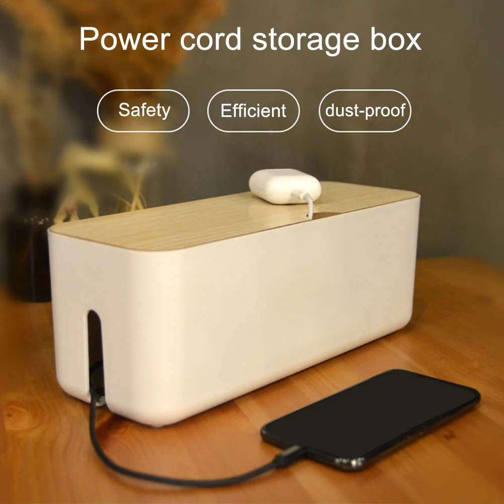 

Cable Storage Box Power Wire Case Anti Dust Charger Socket Organizer Desktop Network Line Storage Bin