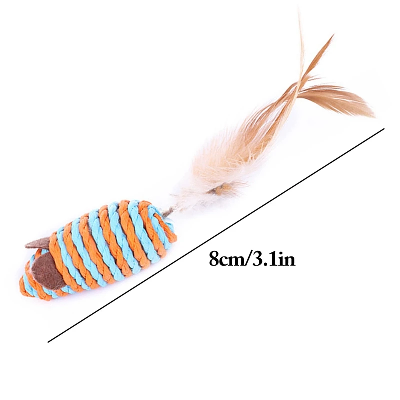 

1PCS Random Color Cat Mouse Toy Interactive Funny Toy Faux Feather Cat Toy Kitten Chew Toy Fake Mouse Cat Training Playing Toy