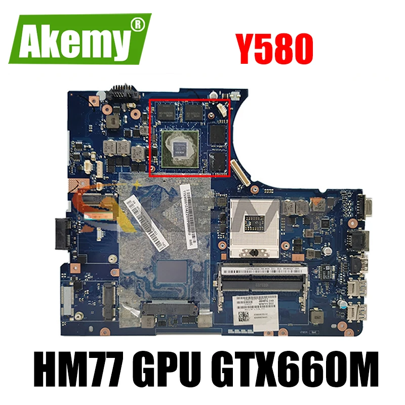 

Akemy QIWY4 LA-8002P For Lenovo Y580 Y580N Laptop Motherboard PGA989 HM77 GPU GTX660M 2GB 100% Test