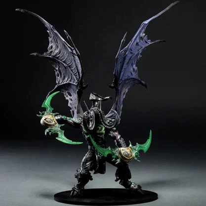 Illidan black color WOW Сильвана Ветрокрылая стрельба из лука королева вор рыцарь серии ПВХ аниме фигурка для фанатов подарок на день рождения детей - Цвет: Illidan black color