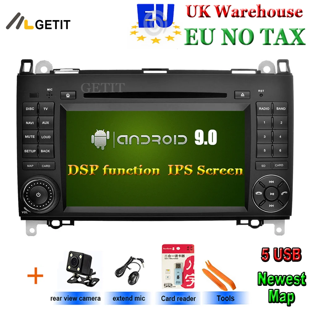 

Android 9 автомобильный dvd-плеер стерео для Mercedes Benz B200 A B Class W169 W245 Viano Vito W639 с радио WiFi Bluetooth GPS
