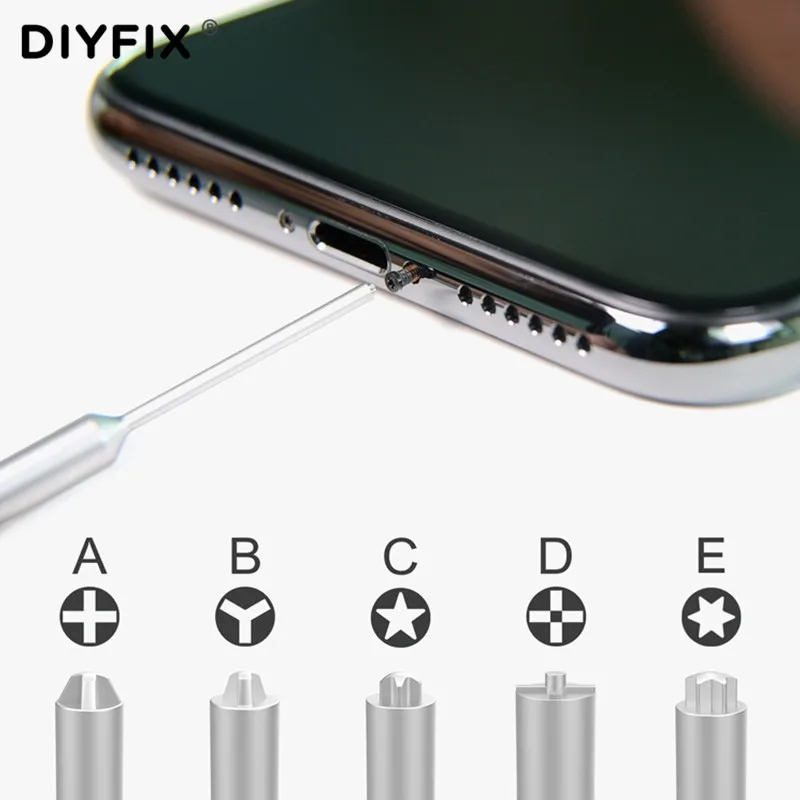 Комплект прецизионных отверток Qianli 5 в 1 Набор для iPhone X/8 3D насадок ремонт