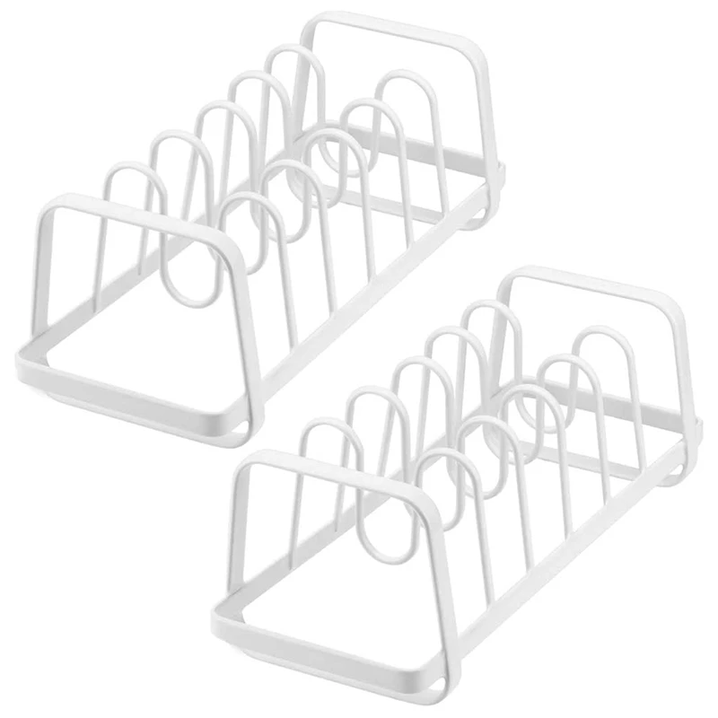 

Pot Lid Holders Pan Rack Organizer Pot Organizer Rack for Cabinet, Bakeware Rack,Kitchen Cabinet Storage Rack Pack of 2