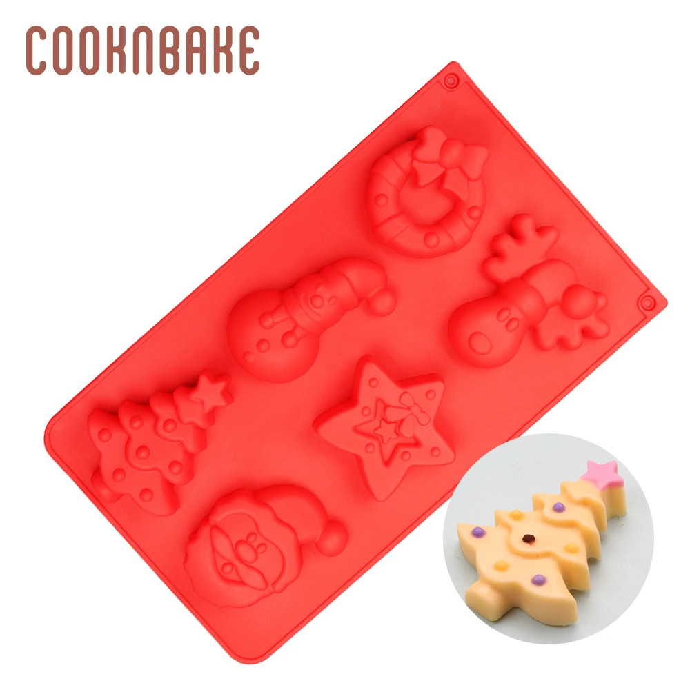 COOKNBAKE 6 Полость инструмент для выпечки торта рождественские силиконовые формы
