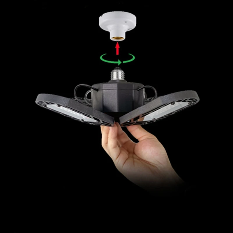 

LED Garage Light 60W Deformable LED Garage Ceiling Light with 3 Adjustable Panels for Basement Workshop