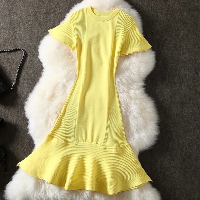 2019 осень Пром вечерние платье Для женщин элегантное гофрированное желтого