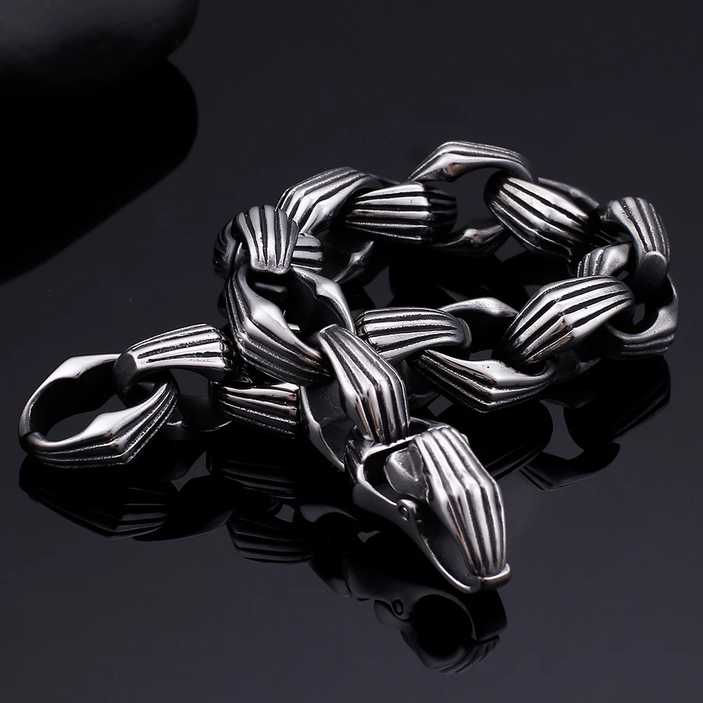 Мужской браслет из нержавеющей стали ширина 15 мм|Цепочки и браслеты| |