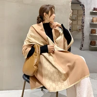 2021 new brand style warm cashmere scarf women elegant long air conditioned shawl fashion thick pashmina