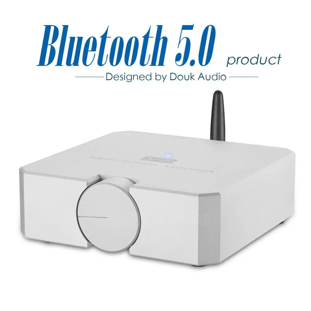 Nobsound High End HiFi Bluetooth 5,0 аудио усилитель мощности стерео усилитель для наушников MOSFET 80 Вт* 2 - Цвет: Серебристый