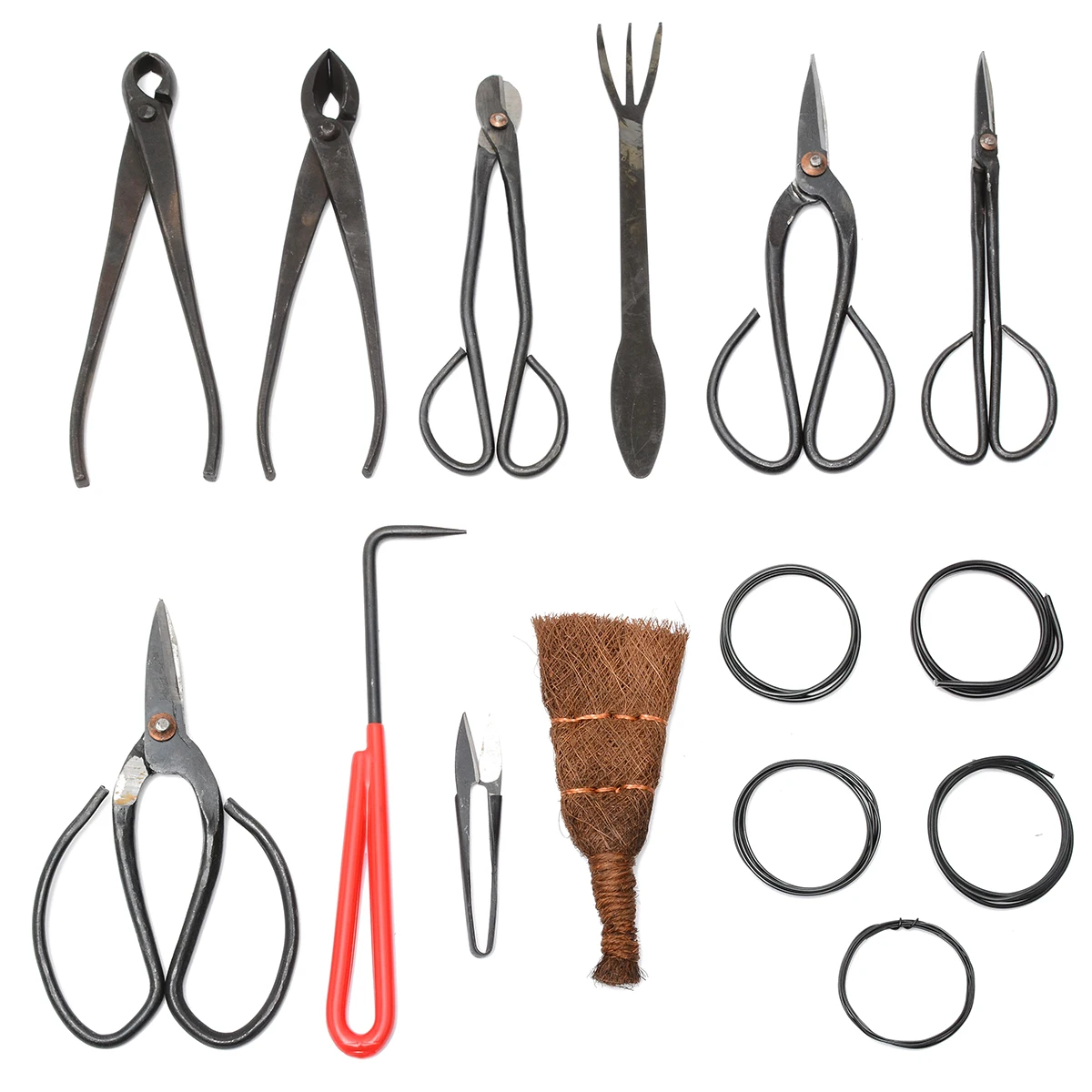 10Pcs Bonsai Tool Set Carbon Steel Extensive Cutter Scissors Kit With Nylon Case For Garden Pruning Implements | Инструменты