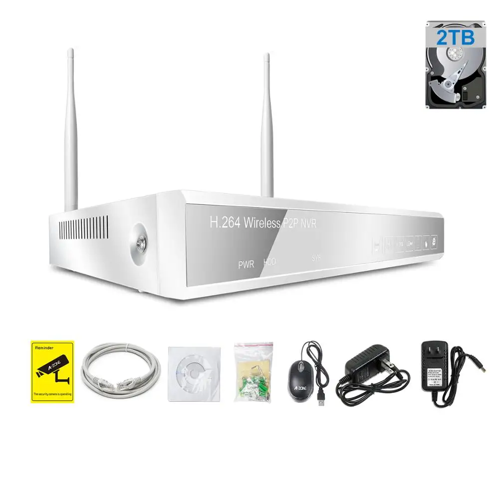 4 CH 8CH CCTV камера система WiFi NVR комплект 960P 2MP WiFi NVR 8CH с 8 шт IR Night Bullet IP камера WiFi 1080P система безопасности