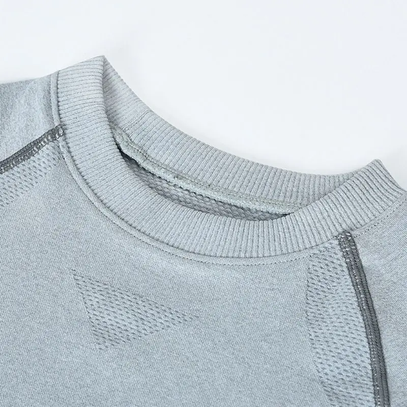 

Women Two Piece Set Fitness Leggings Ombre Seamless Crop Tops Sportswear Sweatshirt Tracksuit Sets