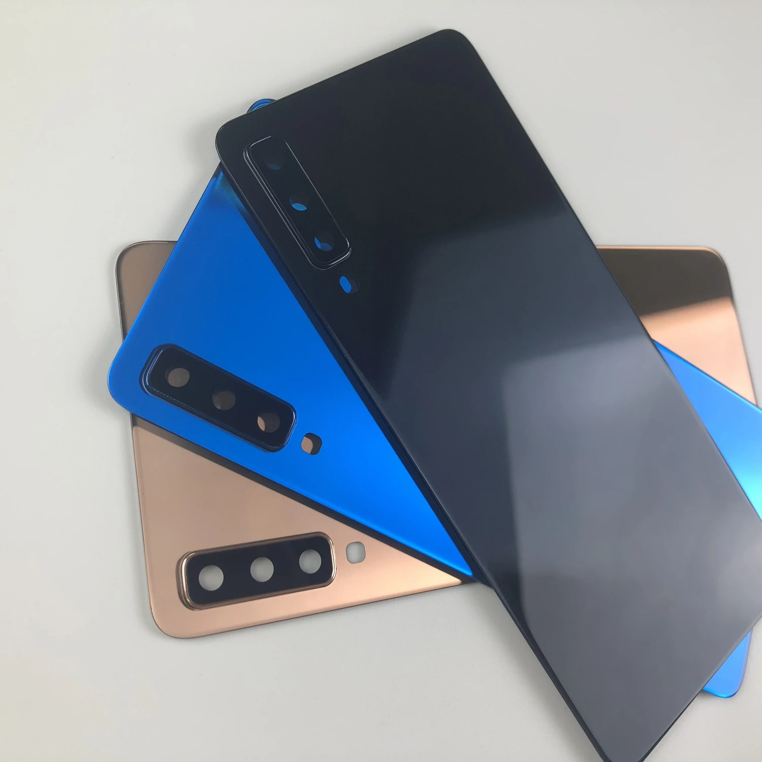 Для samsung Galaxy A7 SM-A750F A750F A750 корпус средняя рамка Крышка+ задняя крышка батареи стеклянная крышка+ держатель лотка для sim-карты