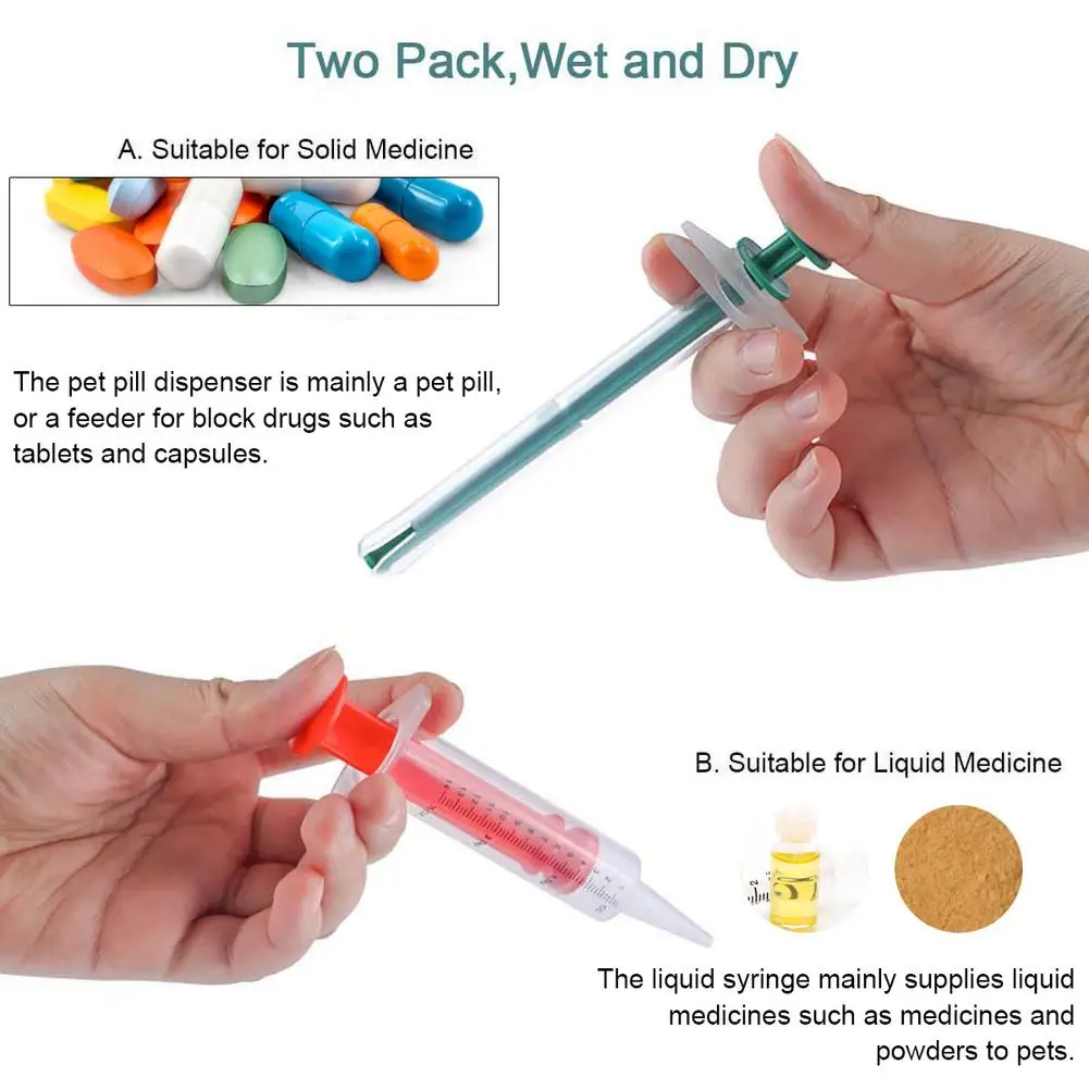 Дозатор для таблеток домашних животных с жидкостной шприц безопасный прочное